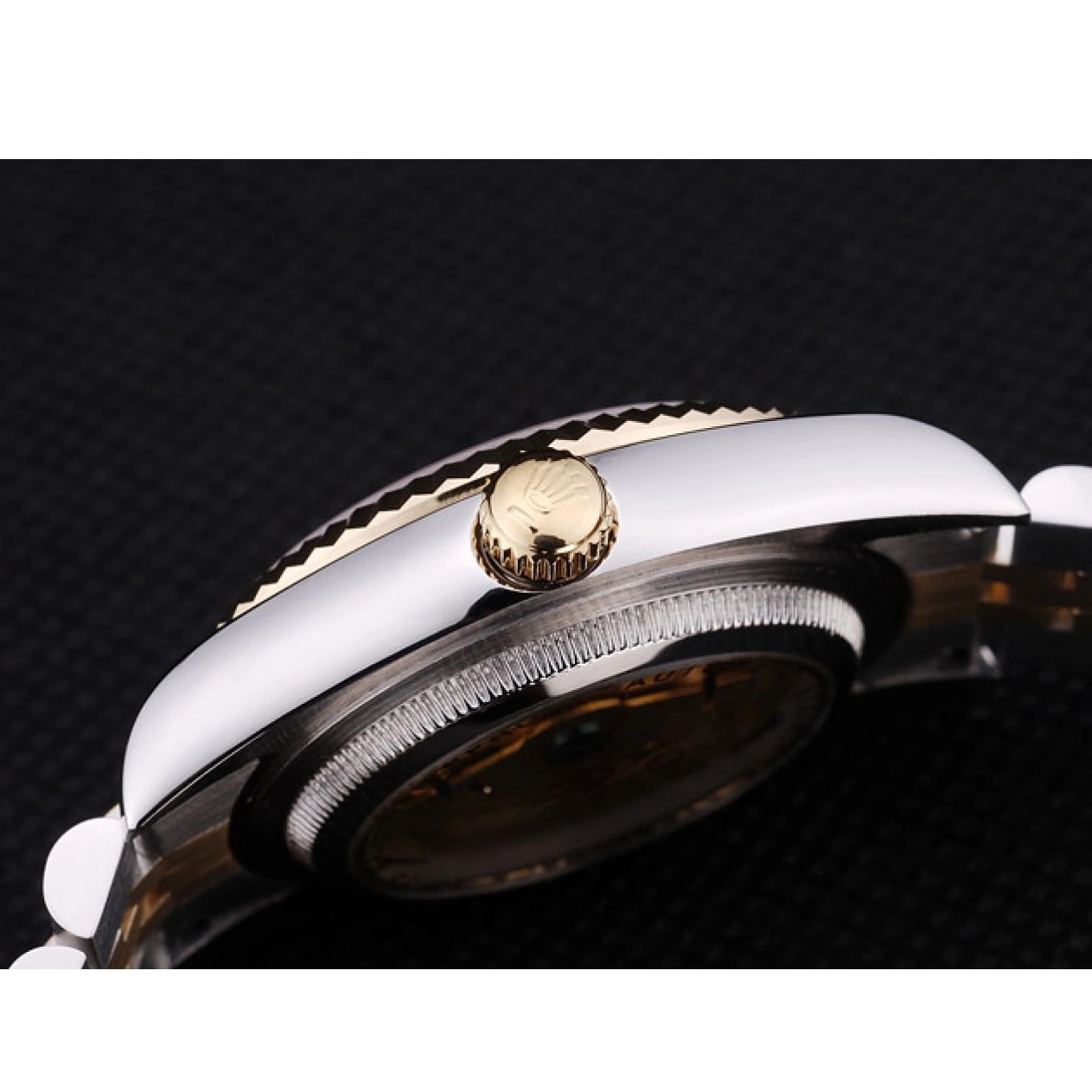 Best AAA Replica Sites Ribbed Diamonds Bezel Rolex 7452 Datejust Dial Gold 0611